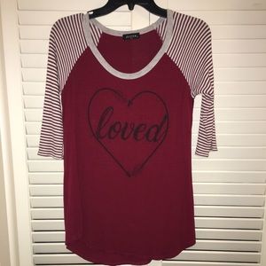 Zutter USA “Loved” 3/4 quarter sleeve top